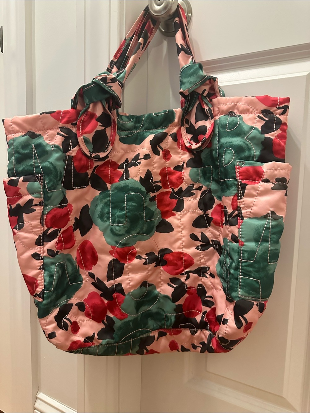 Marc Jacobs Quilted Floral Tote With Matching Pouch - Picture 3 of 7
